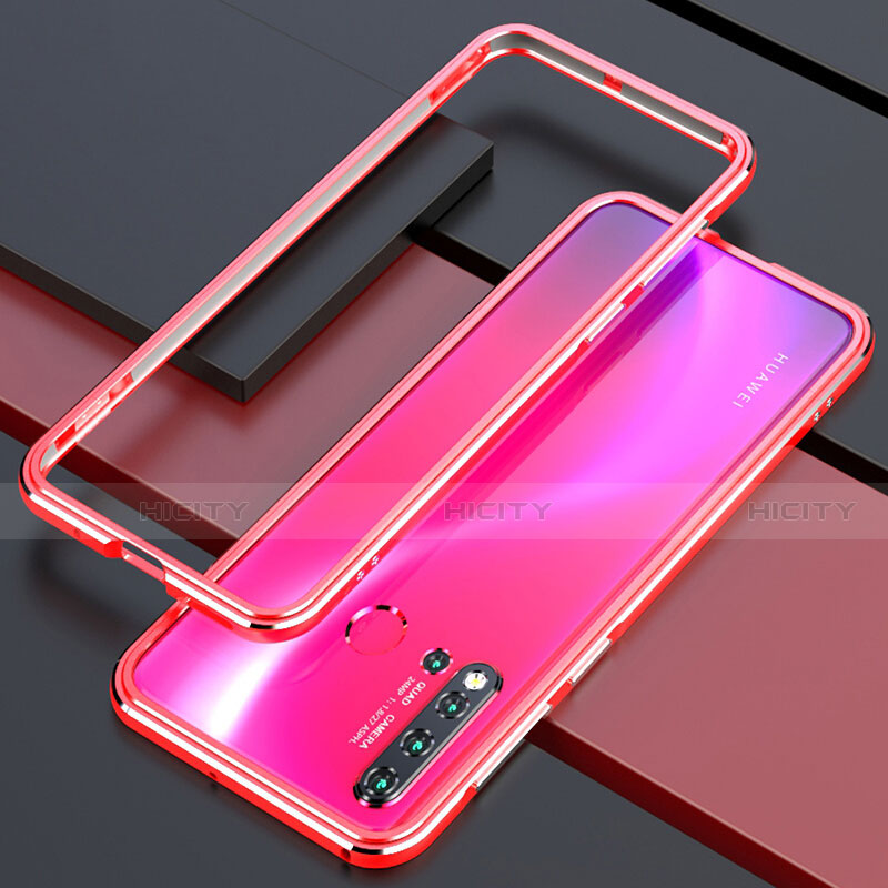 Custodia Lusso Alluminio Laterale Cover T01 per Huawei Nova 5i Rosso