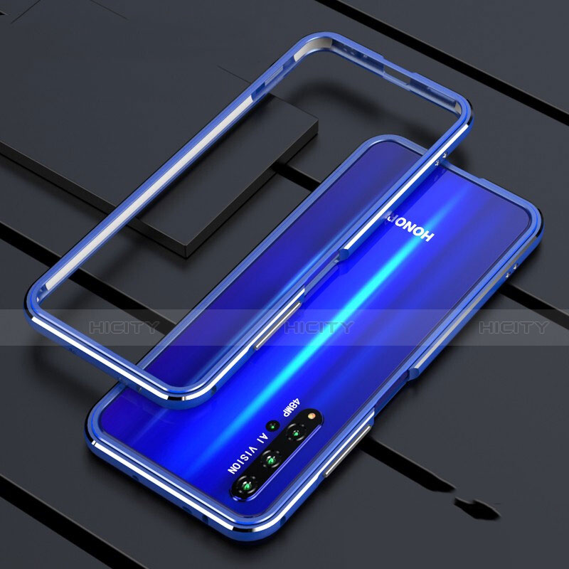 Custodia Lusso Alluminio Laterale Cover T01 per Huawei Nova 5T Blu