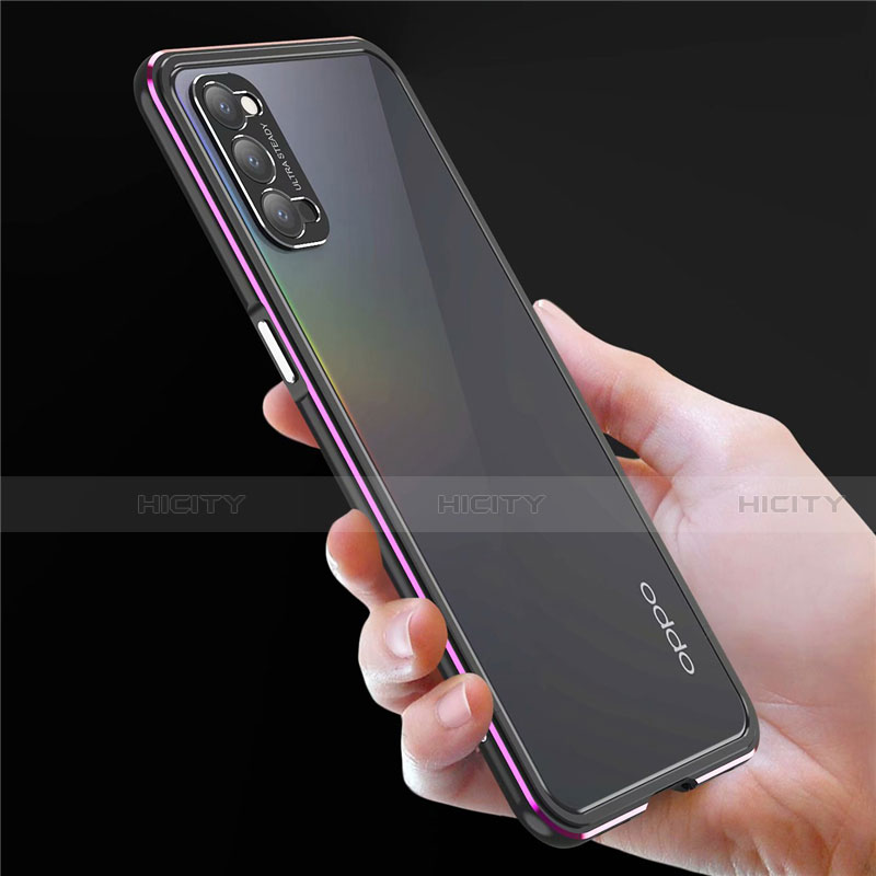 Custodia Lusso Alluminio Laterale Cover T01 per Oppo Reno4 Pro 5G