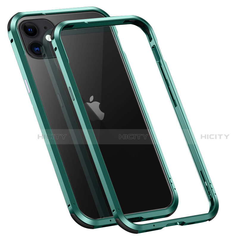 Custodia Lusso Alluminio Laterale Cover T02 per Apple iPhone 12 Mini Verde