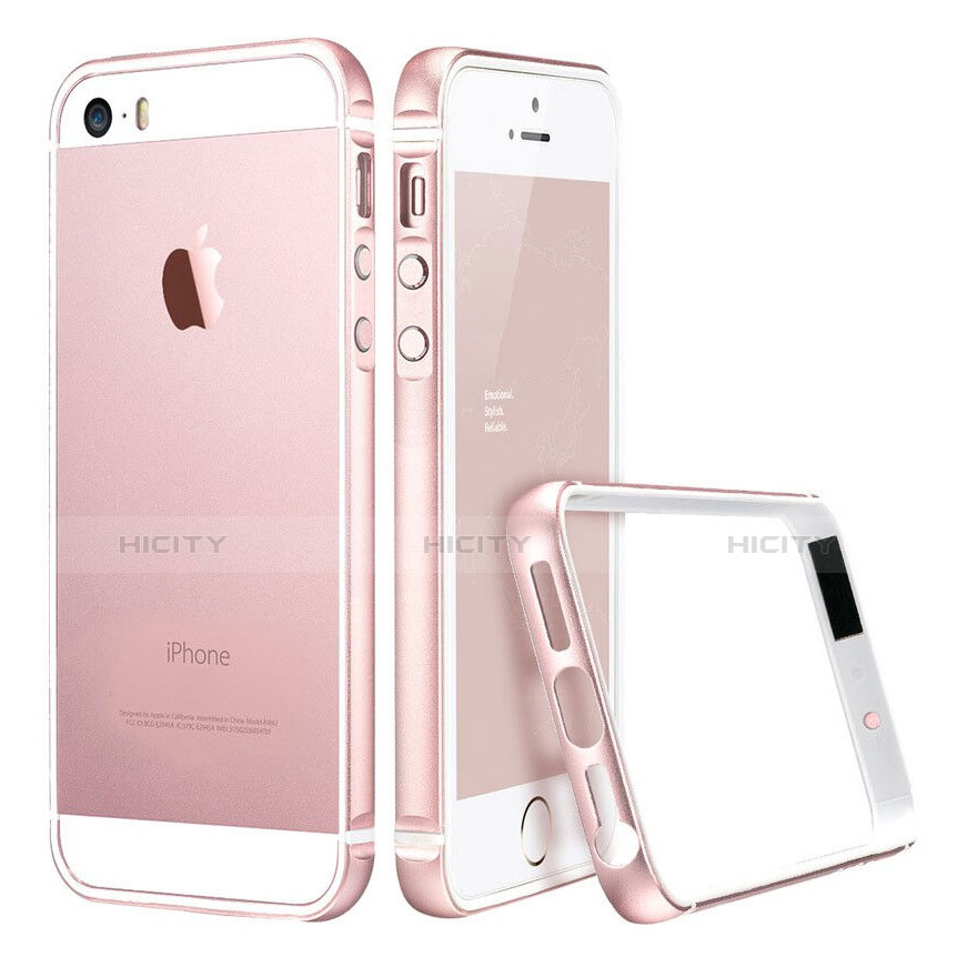 Custodia Lusso Alluminio Laterale per Apple iPhone 5S Rosa