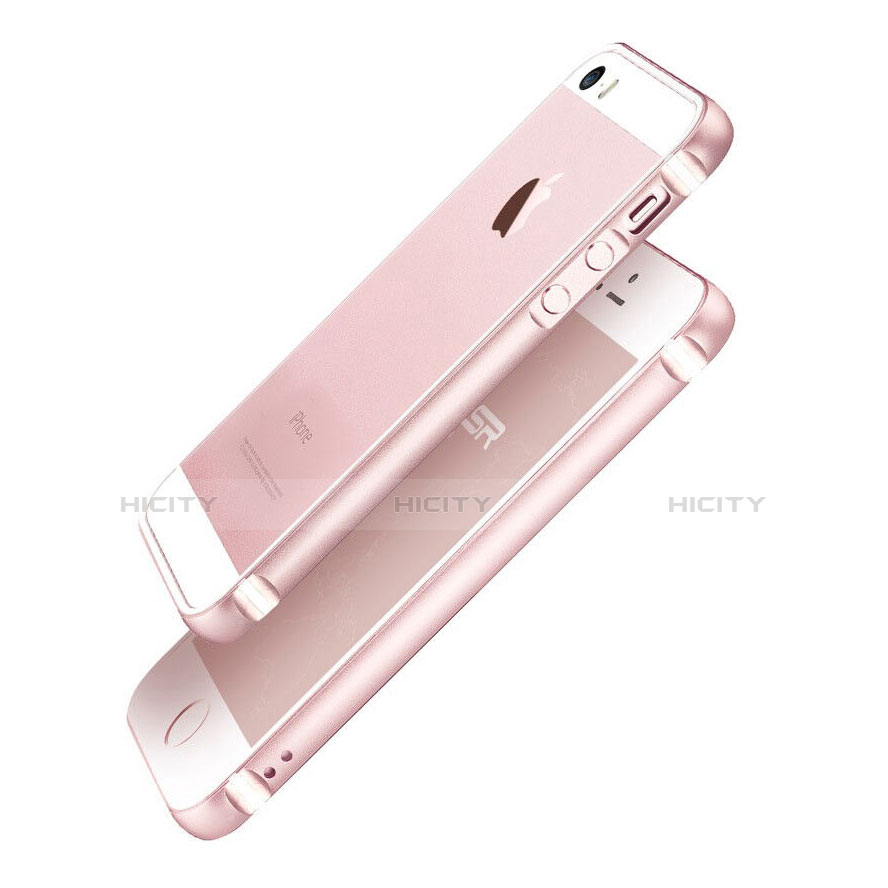 Custodia Lusso Alluminio Laterale per Apple iPhone 5S Rosa