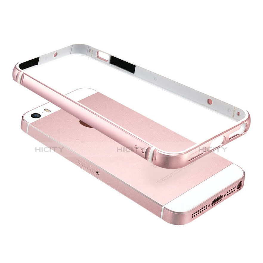 Custodia Lusso Alluminio Laterale per Apple iPhone 5S Rosa