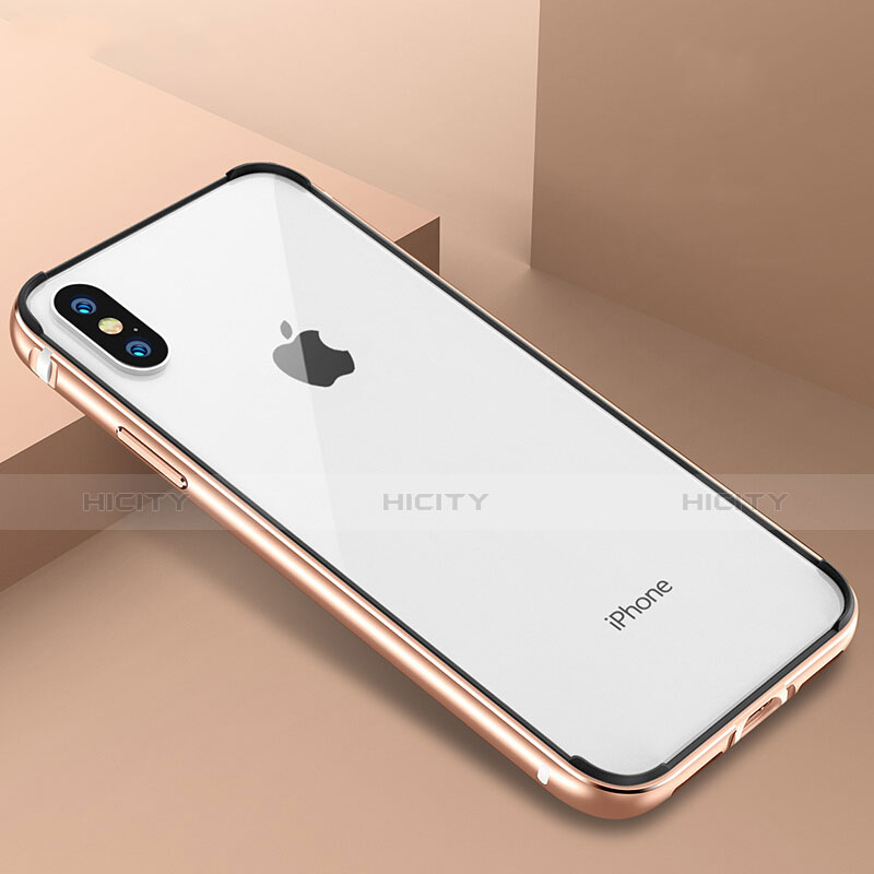 Custodia Lusso Alluminio Laterale per Apple iPhone Xs Oro