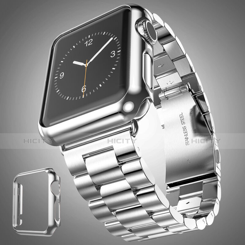 Custodia Lusso Alluminio Laterale per Apple iWatch 3 38mm Argento