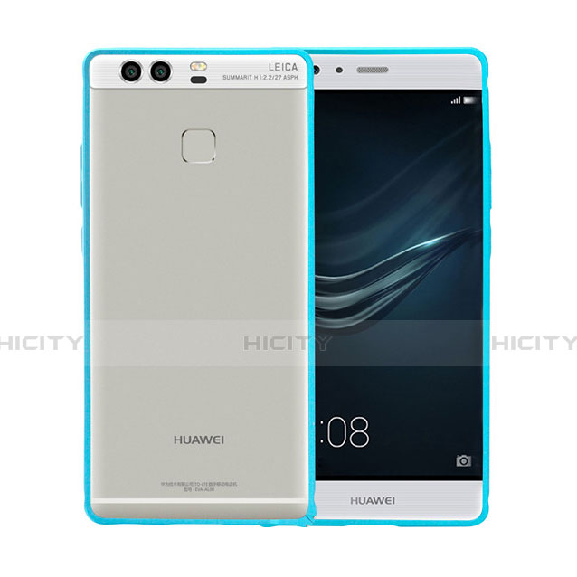 Custodia Lusso Alluminio Laterale per Huawei P9 Cielo Blu