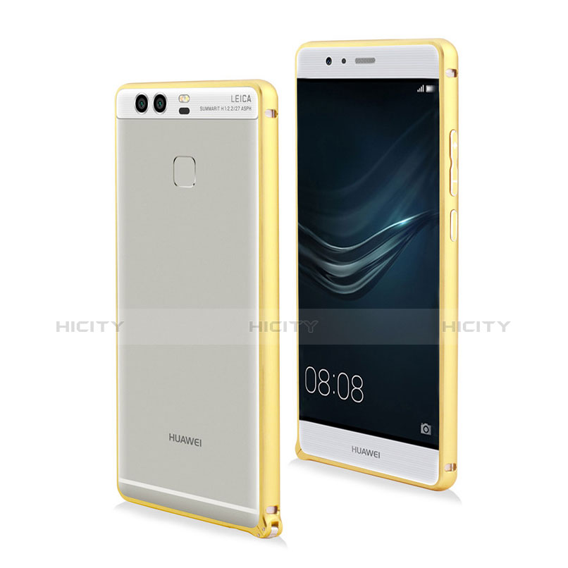 Custodia Lusso Alluminio Laterale per Huawei P9 Plus Giallo