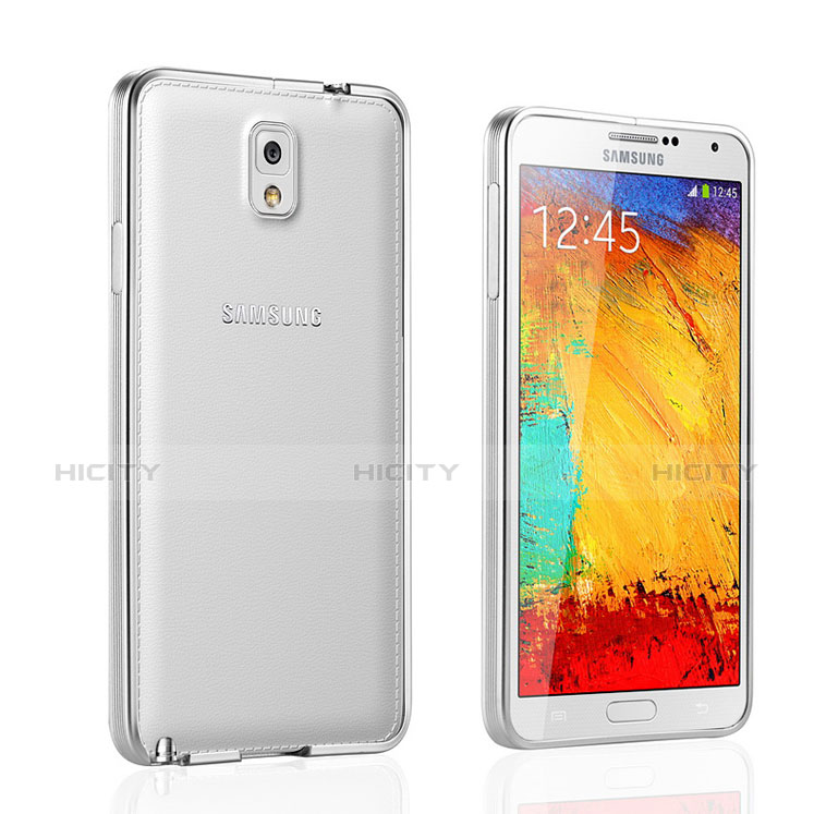 Custodia Lusso Alluminio Laterale per Samsung Galaxy Note 3 N9000 Argento