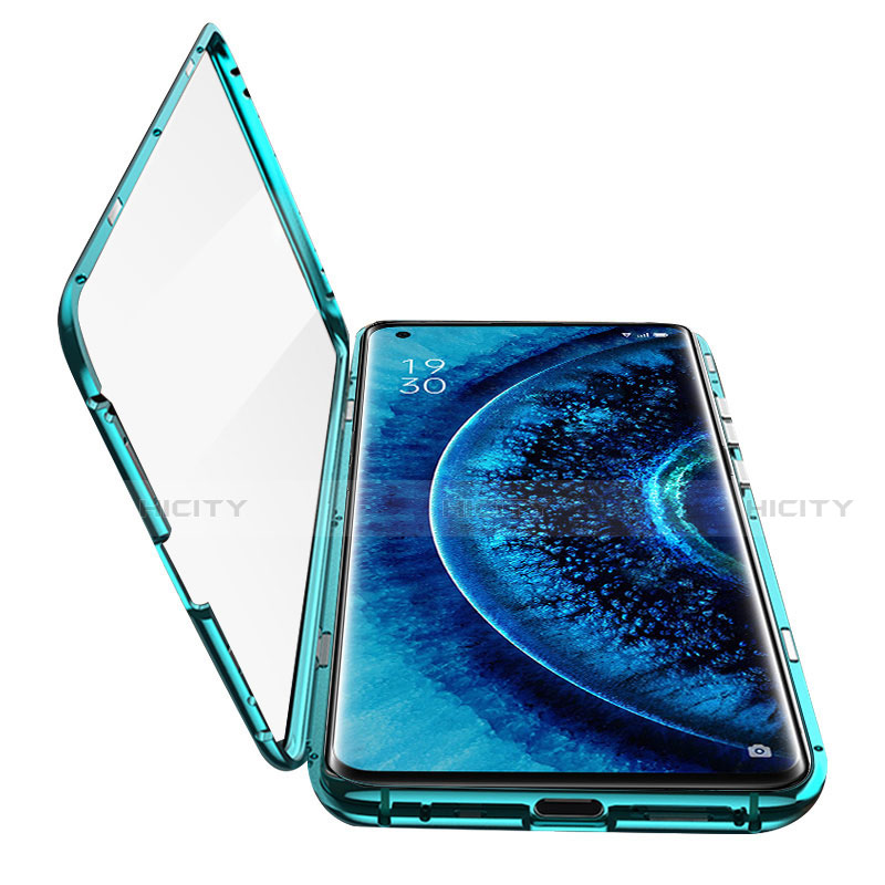 Custodia Lusso Alluminio Laterale Specchio 360 Gradi Cover A01 per Oppo Find X2 Pro