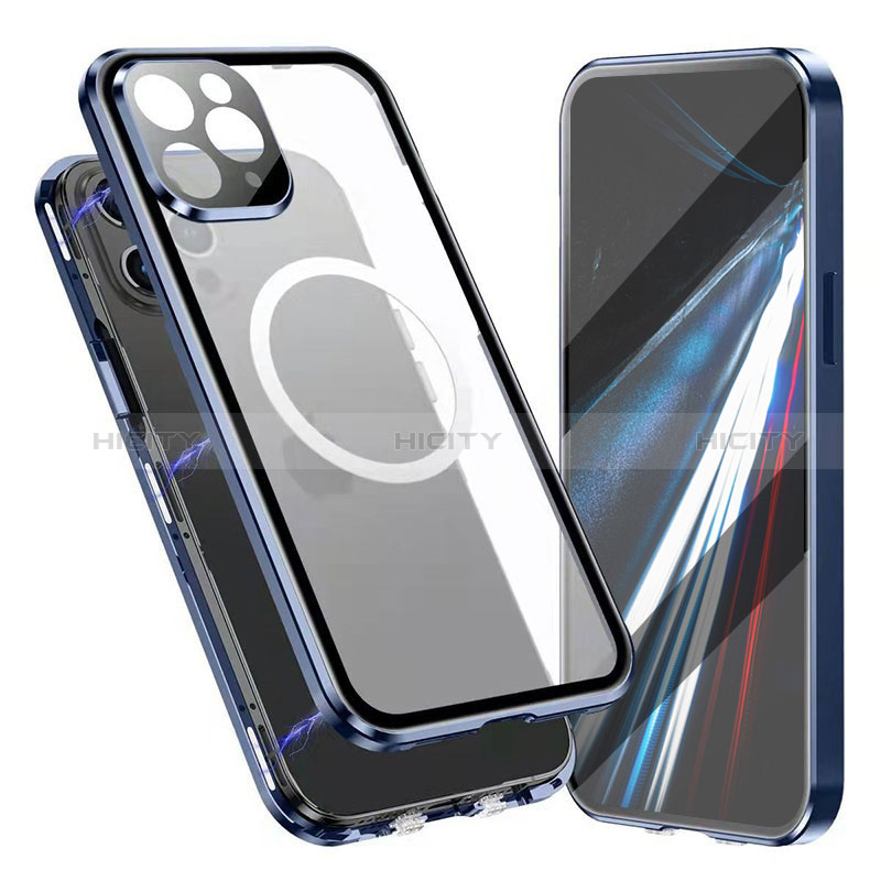 Custodia Lusso Alluminio Laterale Specchio 360 Gradi Cover con Mag-Safe Magnetic per Apple iPhone 16 Pro