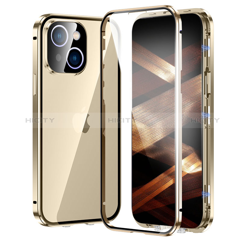 Custodia Lusso Alluminio Laterale Specchio 360 Gradi Cover LK2 per Apple iPhone 15