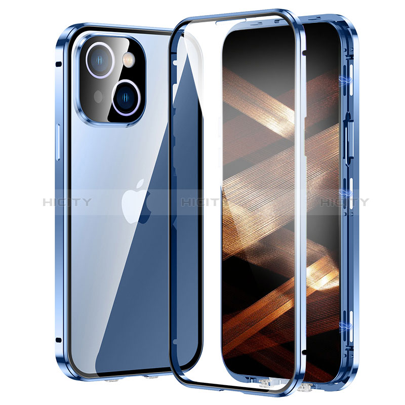 Custodia Lusso Alluminio Laterale Specchio 360 Gradi Cover LK2 per Apple iPhone 15 Plus