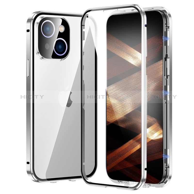 Custodia Lusso Alluminio Laterale Specchio 360 Gradi Cover LK2 per Apple iPhone 15 Plus