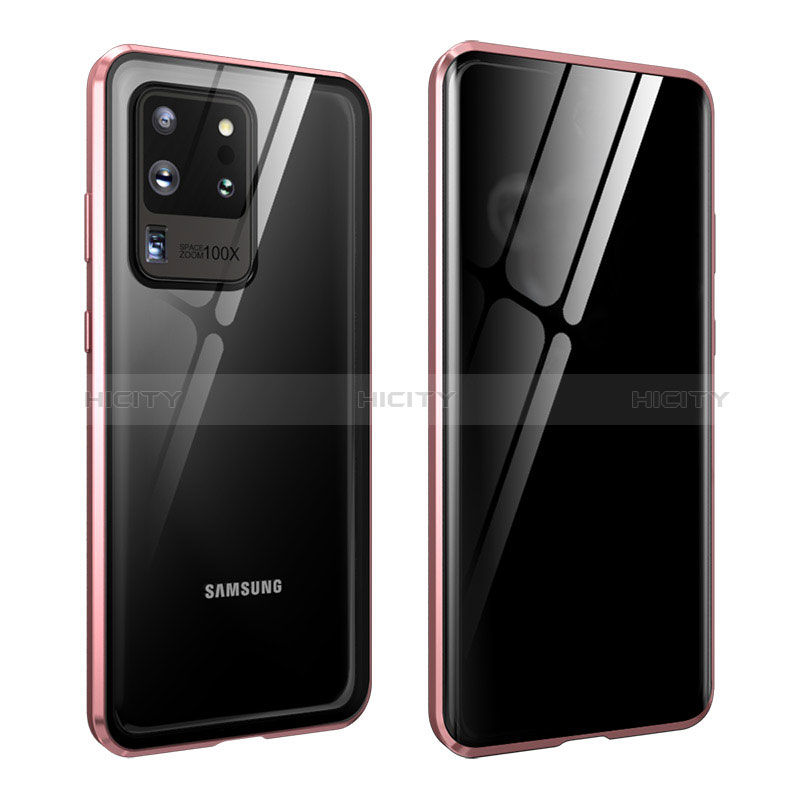 Custodia Lusso Alluminio Laterale Specchio 360 Gradi Cover LK2 per Samsung Galaxy S20 Ultra 5G