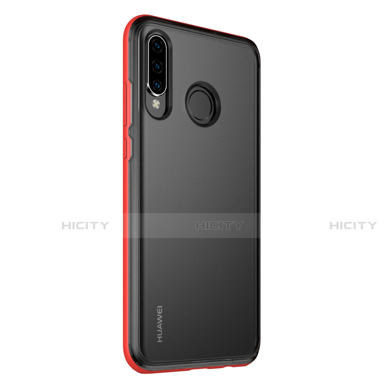 Custodia Lusso Alluminio Laterale Specchio 360 Gradi Cover M01 per Huawei Nova 4e Rosso