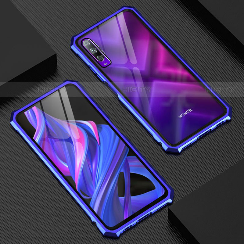 Custodia Lusso Alluminio Laterale Specchio 360 Gradi Cover M01 per Huawei P Smart Pro (2019)