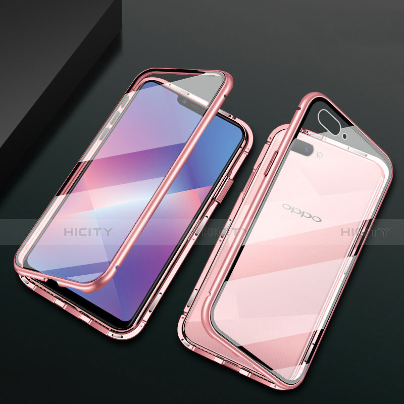 Custodia Lusso Alluminio Laterale Specchio 360 Gradi Cover M01 per Oppo A5