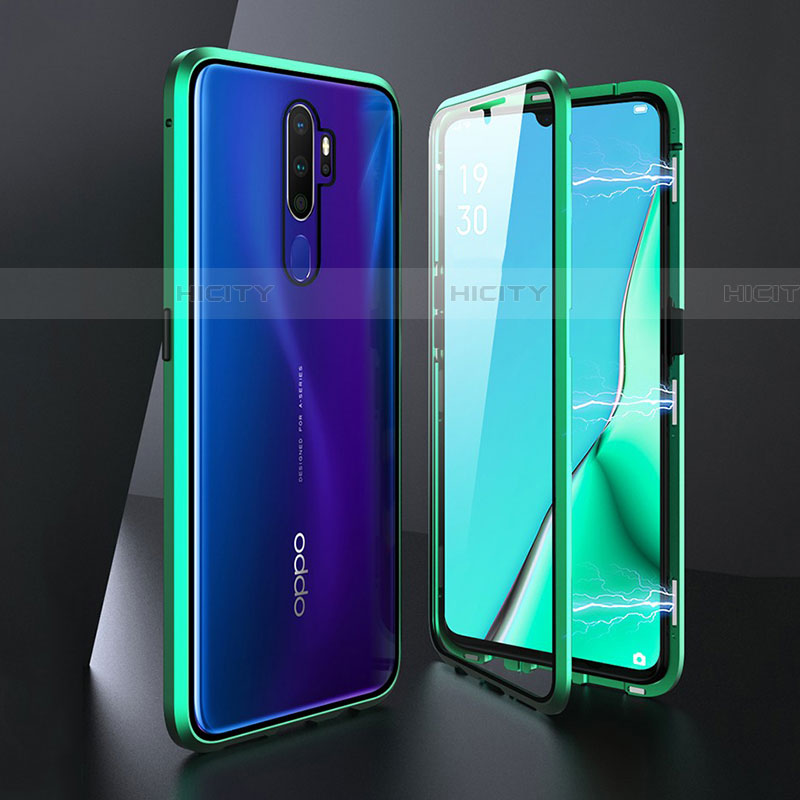 Custodia Lusso Alluminio Laterale Specchio 360 Gradi Cover M01 per Oppo A9 (2020)