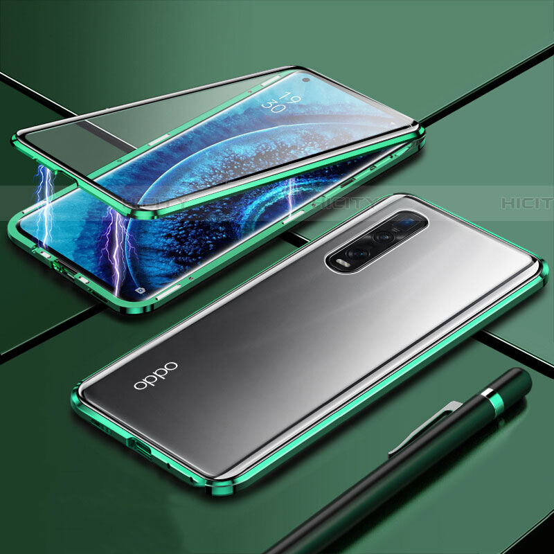 Custodia Lusso Alluminio Laterale Specchio 360 Gradi Cover M01 per Oppo Find X2 Pro