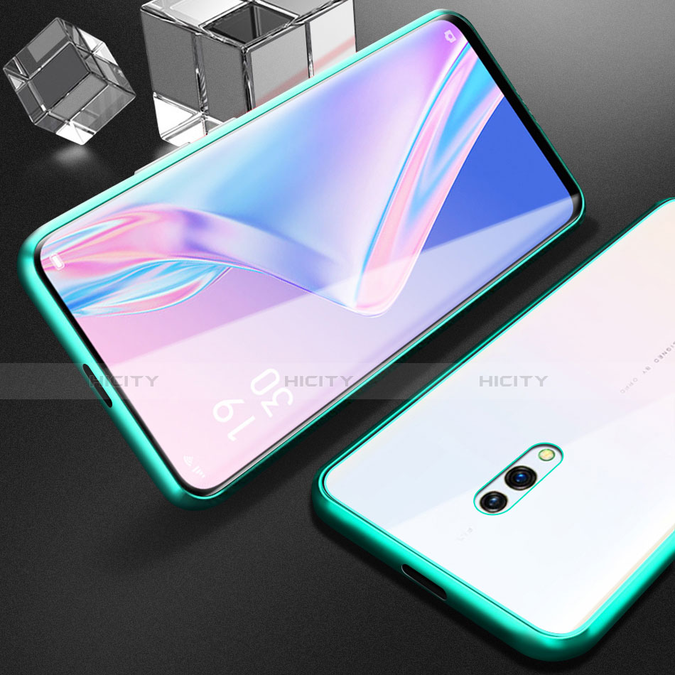 Custodia Lusso Alluminio Laterale Specchio 360 Gradi Cover M01 per Oppo K3 Verde