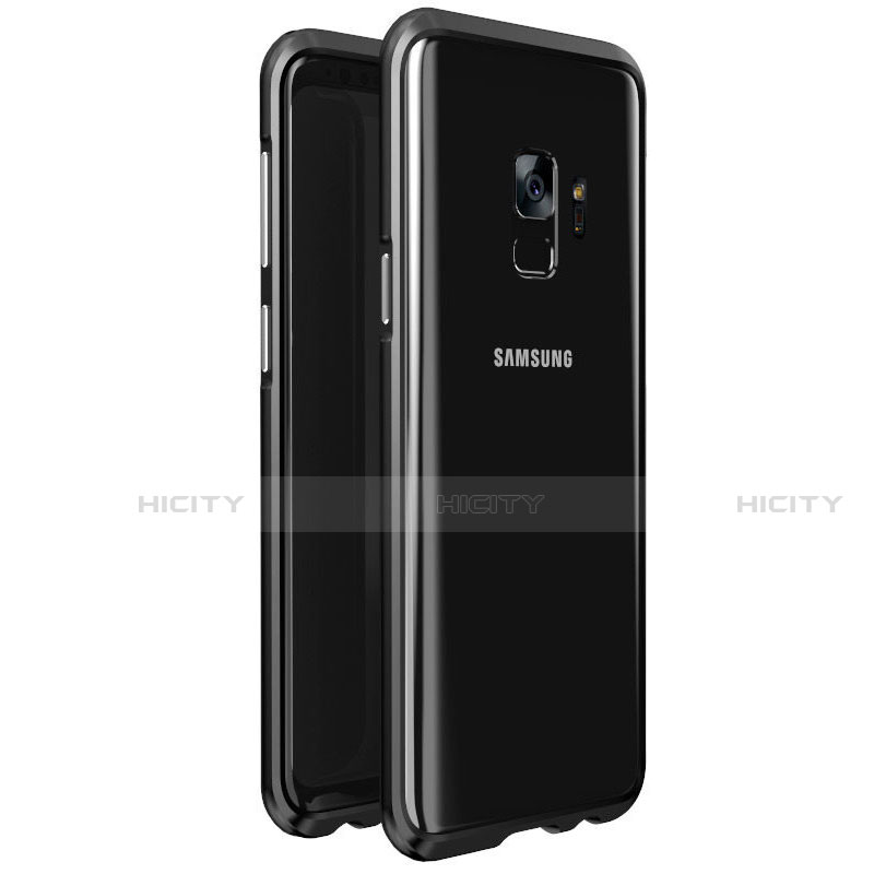 Custodia Lusso Alluminio Laterale Specchio 360 Gradi Cover M01 per Samsung Galaxy S9 Nero