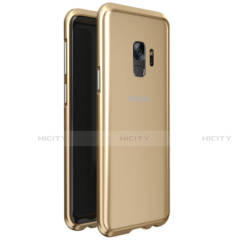 Custodia Lusso Alluminio Laterale Specchio 360 Gradi Cover M01 per Samsung Galaxy S9 Oro