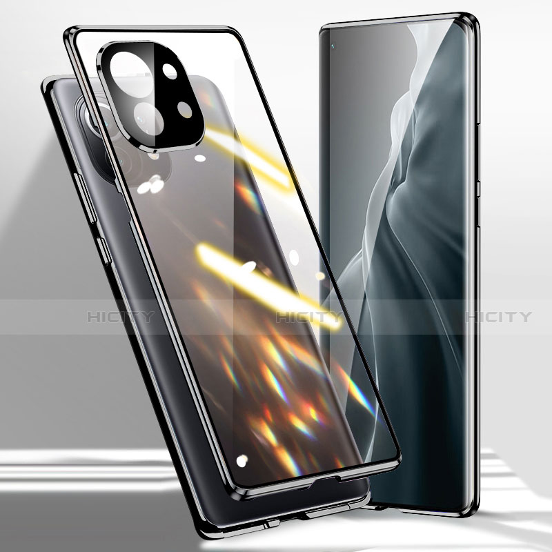 Custodia Lusso Alluminio Laterale Specchio 360 Gradi Cover M01 per Xiaomi Mi 11 Lite 5G NE Nero