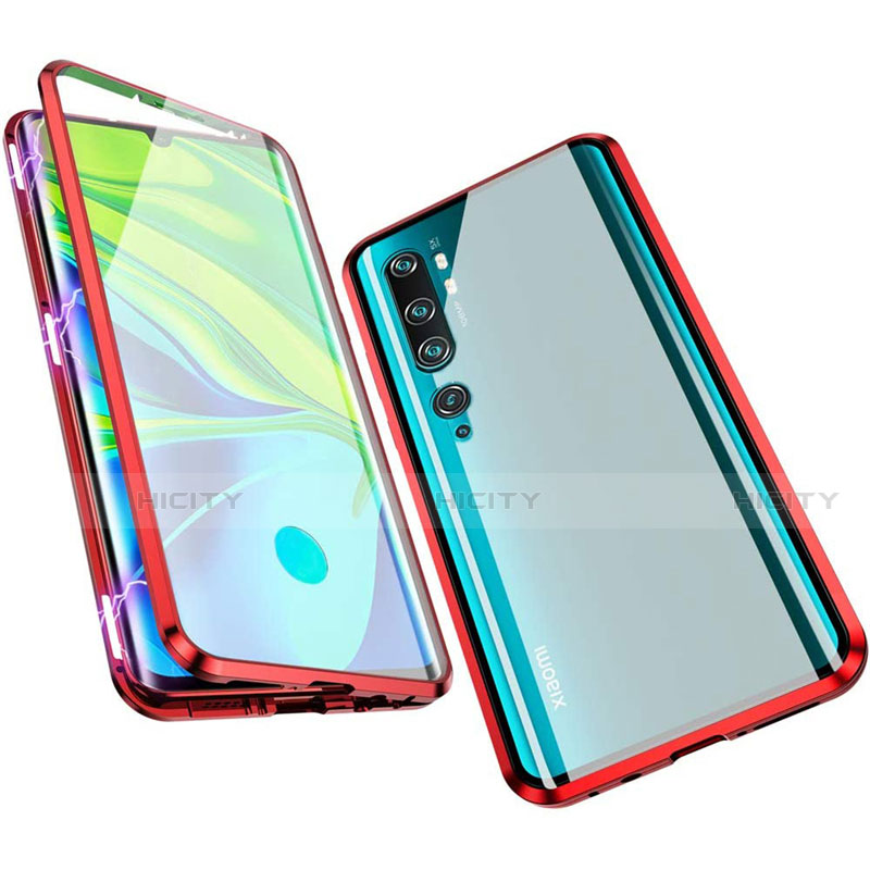 Custodia Lusso Alluminio Laterale Specchio 360 Gradi Cover M01 per Xiaomi Mi Note 10