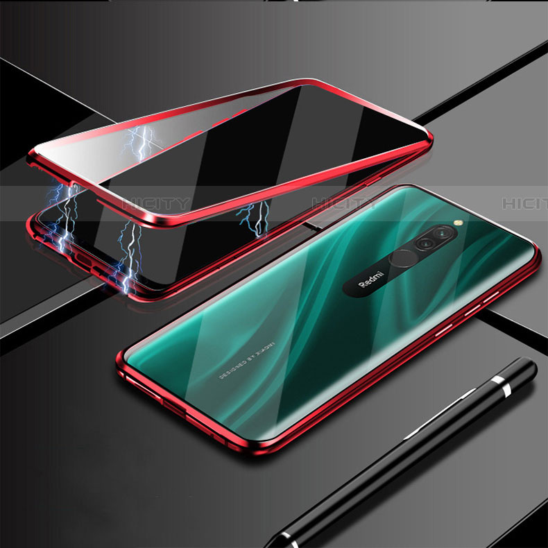 Custodia Lusso Alluminio Laterale Specchio 360 Gradi Cover M01 per Xiaomi Redmi 8