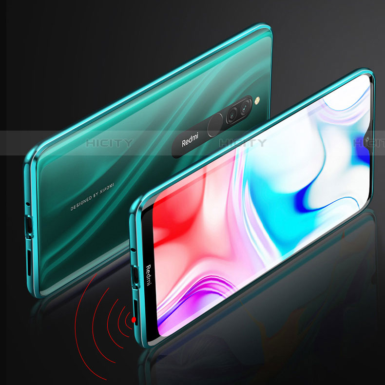 Custodia Lusso Alluminio Laterale Specchio 360 Gradi Cover M01 per Xiaomi Redmi 8