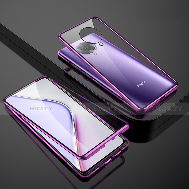 Custodia Lusso Alluminio Laterale Specchio 360 Gradi Cover M01 per Xiaomi Redmi K30 Pro Zoom Viola