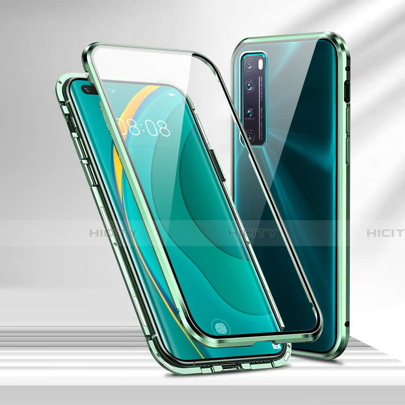 Custodia Lusso Alluminio Laterale Specchio 360 Gradi Cover M02 per Huawei Nova 7 Pro 5G Verde