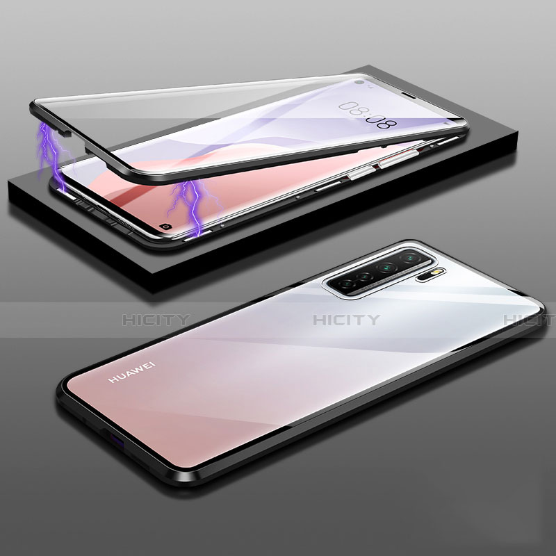 Custodia Lusso Alluminio Laterale Specchio 360 Gradi Cover M02 per Huawei Nova 7 SE 5G