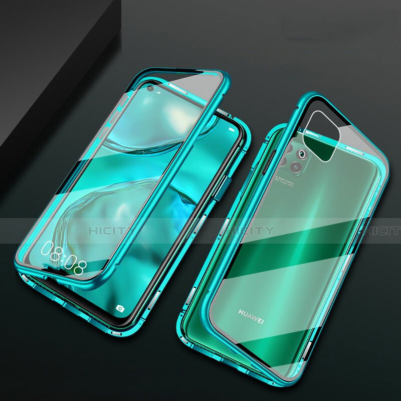 Custodia Lusso Alluminio Laterale Specchio 360 Gradi Cover M02 per Huawei Nova 7i Verde