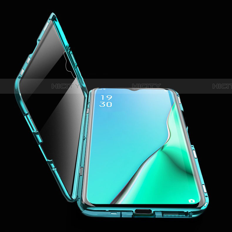 Custodia Lusso Alluminio Laterale Specchio 360 Gradi Cover M02 per Oppo A9 (2020)