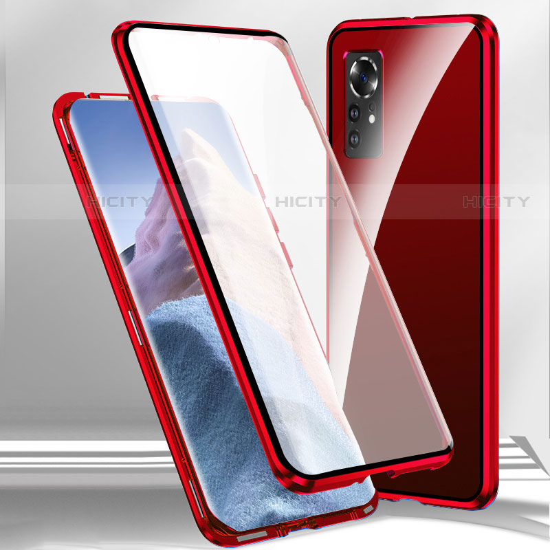 Custodia Lusso Alluminio Laterale Specchio 360 Gradi Cover M02 per Xiaomi Mi 12 Pro 5G Rosso