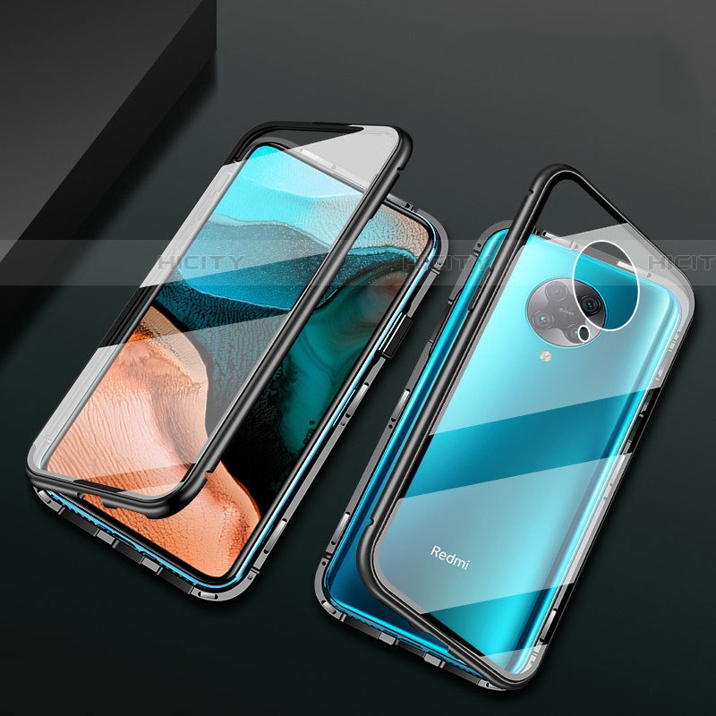 Custodia Lusso Alluminio Laterale Specchio 360 Gradi Cover M02 per Xiaomi Redmi K30 Pro 5G Nero