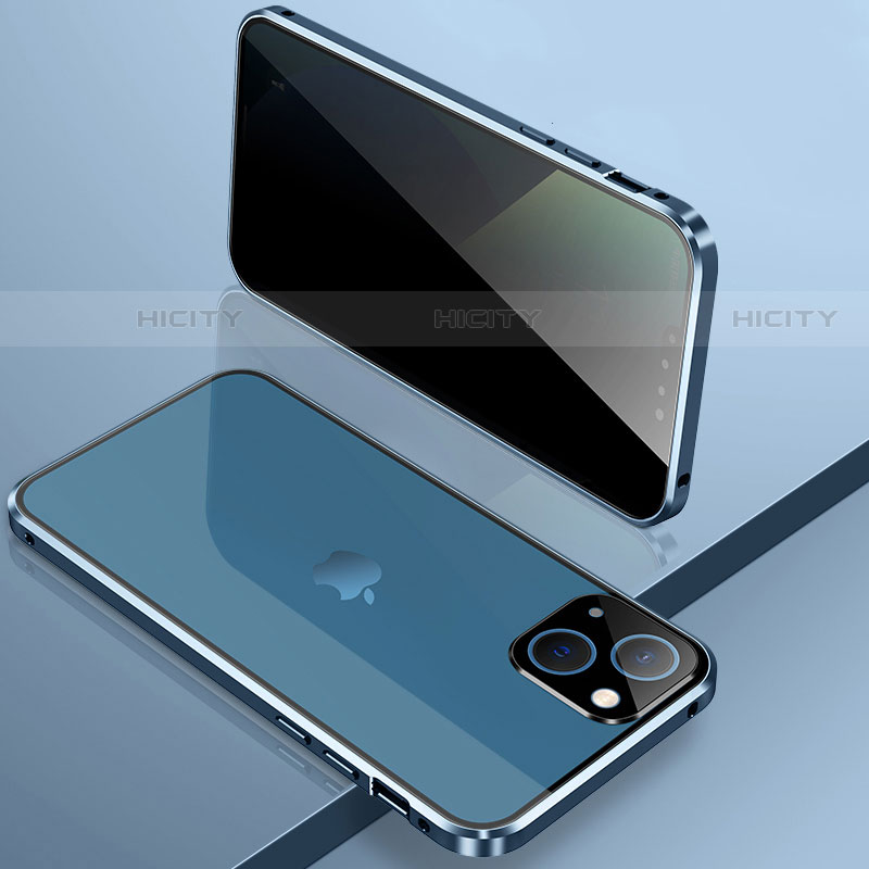 Custodia Lusso Alluminio Laterale Specchio 360 Gradi Cover M03 per Apple iPhone 14