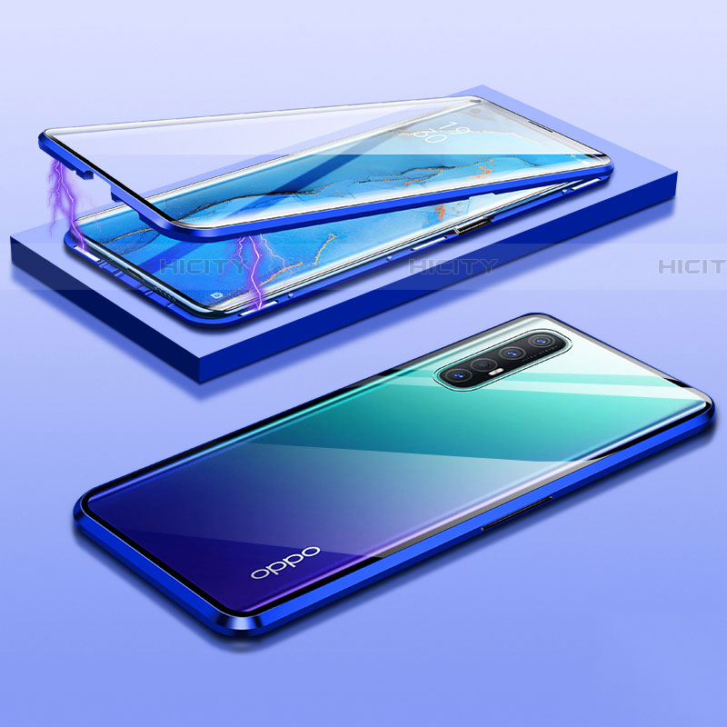 Custodia Lusso Alluminio Laterale Specchio 360 Gradi Cover M03 per Oppo Reno3 Pro