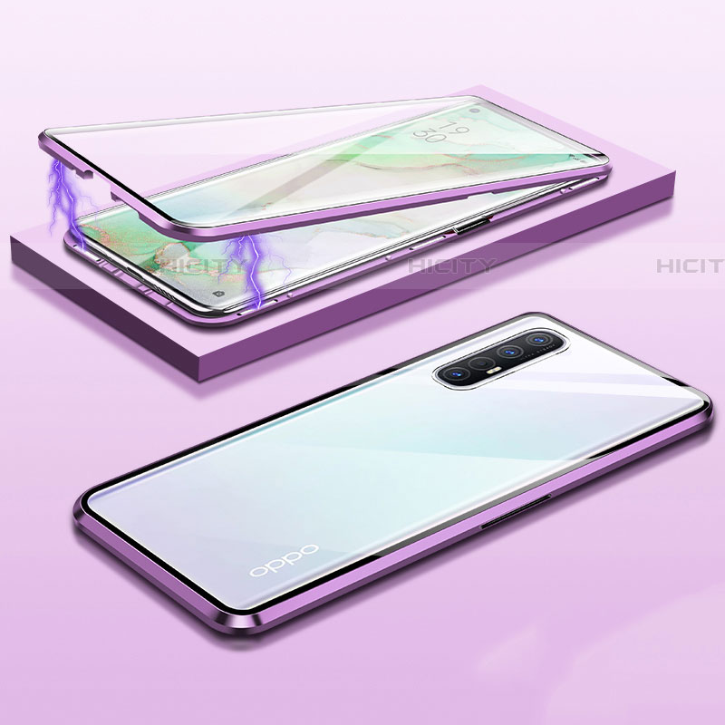 Custodia Lusso Alluminio Laterale Specchio 360 Gradi Cover M03 per Oppo Reno3 Pro