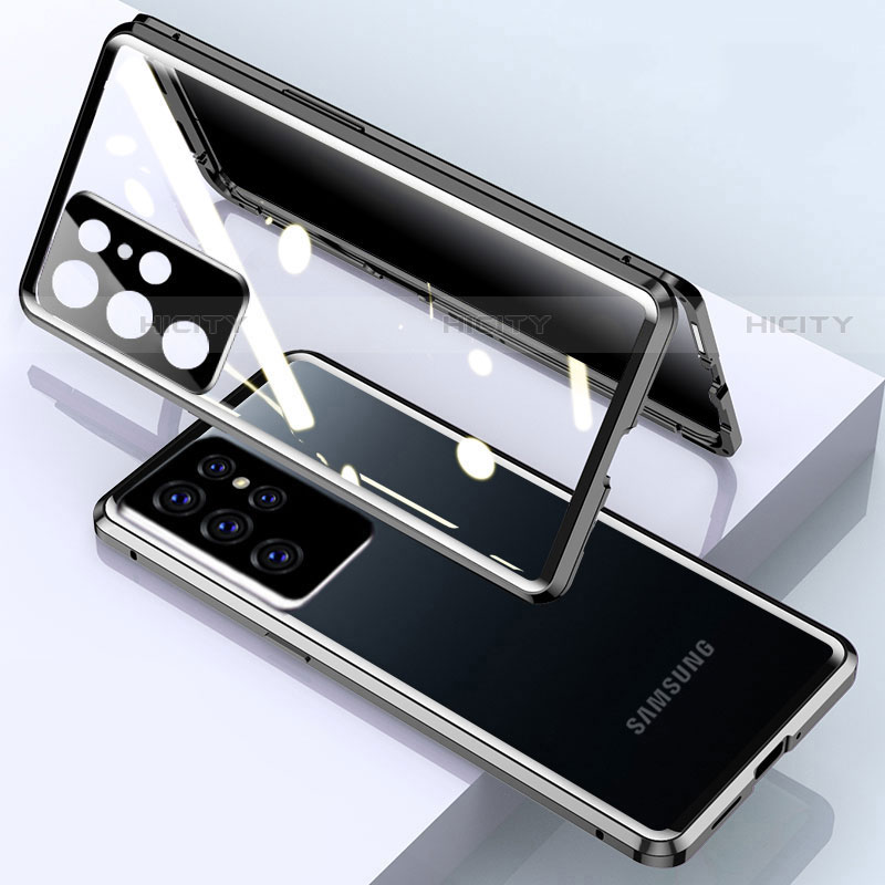 Custodia Lusso Alluminio Laterale Specchio 360 Gradi Cover M03 per Samsung Galaxy S22 Ultra 5G