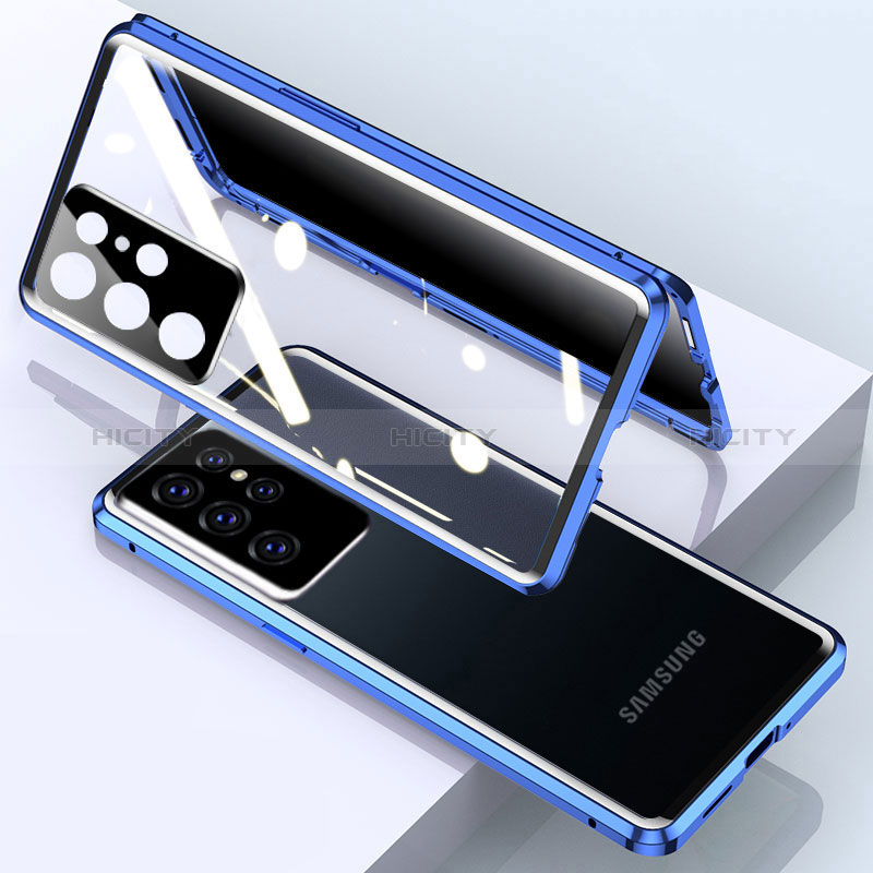 Custodia Lusso Alluminio Laterale Specchio 360 Gradi Cover M03 per Samsung Galaxy S24 Ultra 5G