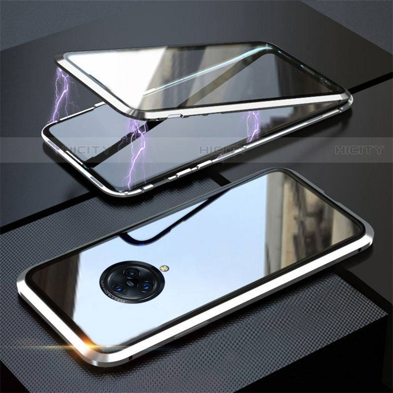 Custodia Lusso Alluminio Laterale Specchio 360 Gradi Cover M03 per Vivo Nex 3 Argento