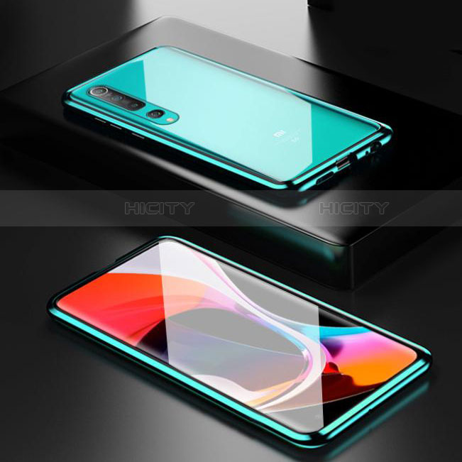 Custodia Lusso Alluminio Laterale Specchio 360 Gradi Cover M03 per Xiaomi Mi 10 Verde