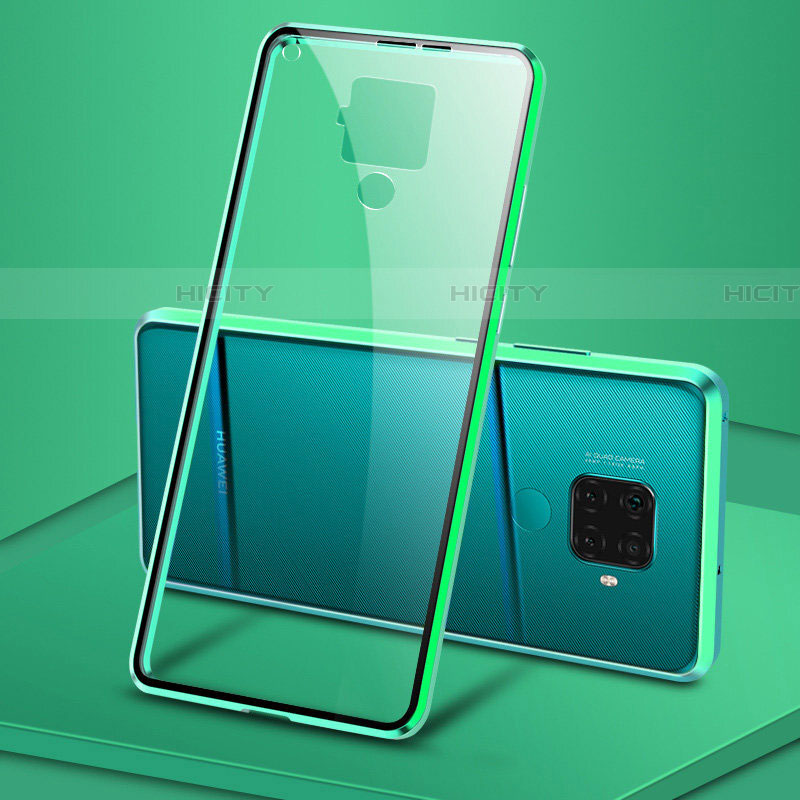 Custodia Lusso Alluminio Laterale Specchio 360 Gradi Cover M04 per Huawei Nova 5z Verde