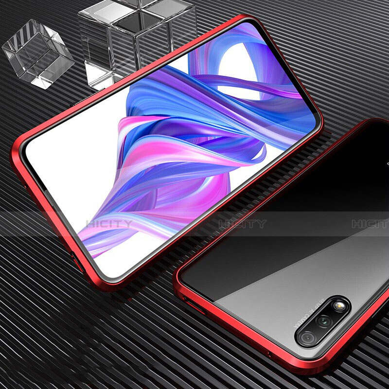 Custodia Lusso Alluminio Laterale Specchio 360 Gradi Cover M04 per Huawei Y9 Prime (2019)