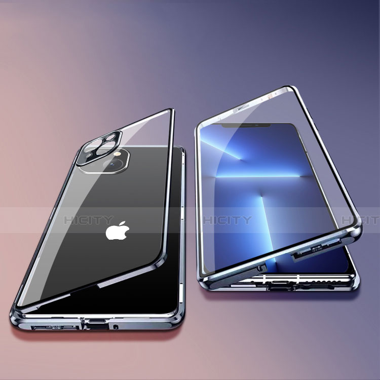 Custodia Lusso Alluminio Laterale Specchio 360 Gradi Cover M05 per Apple iPhone 13 Mini