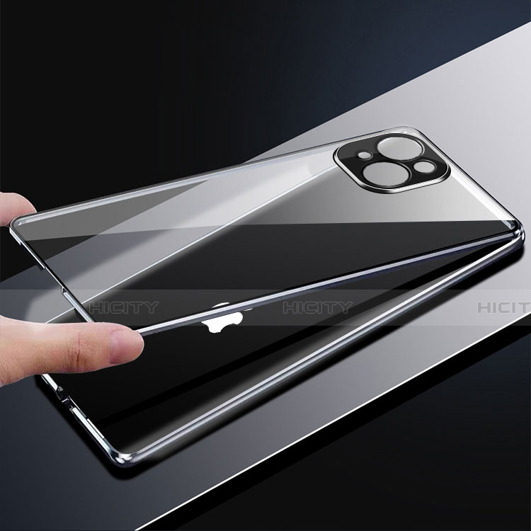 Custodia Lusso Alluminio Laterale Specchio 360 Gradi Cover M05 per Apple iPhone 13 Mini