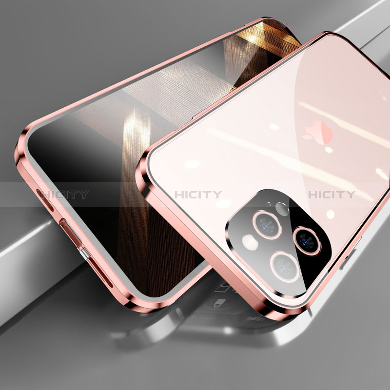 Custodia Lusso Alluminio Laterale Specchio 360 Gradi Cover M05 per Apple iPhone 14 Pro Max