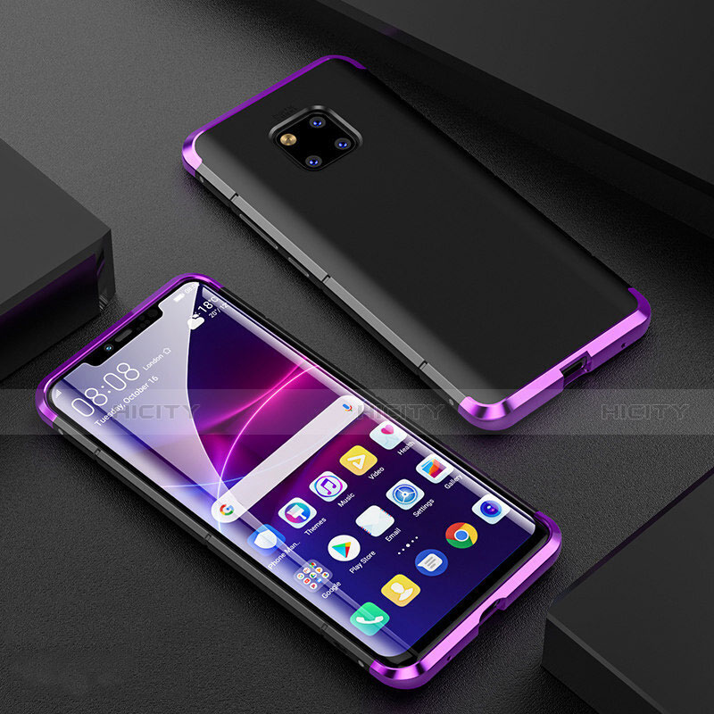 Custodia Lusso Alluminio Laterale Specchio 360 Gradi Cover M05 per Huawei Mate 20 Pro